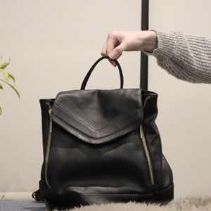 Rampage Black Faux Leather Backpack Purse